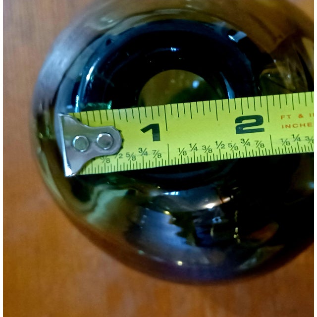 Signed 1968 Dominick Labino Emerald Green Luster Studio Art Glass Vase For Sale - Image 16 of 16
