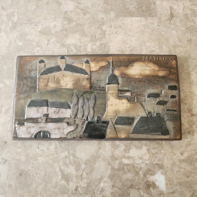Mid-Century Modern Keramo Vršovice Bratislava Terracotta Brutalistic Wall Plaque Art For Sale - Image 3 of 15