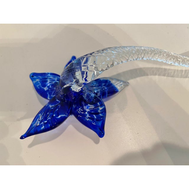 Murano Glass Art Murano Style Long Stem Flower For Sale - Image 4 of 5