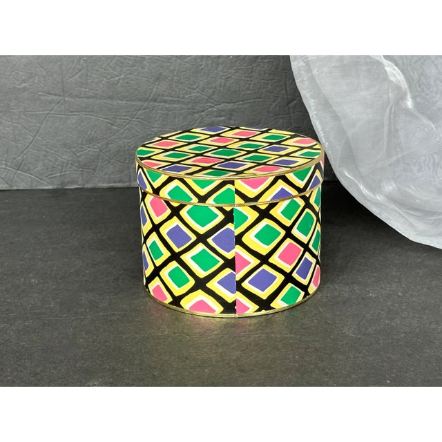 Stash your stuff in style in this colorful decorative box. The vintage product box once held Ysatis de Givenchy perfume....
