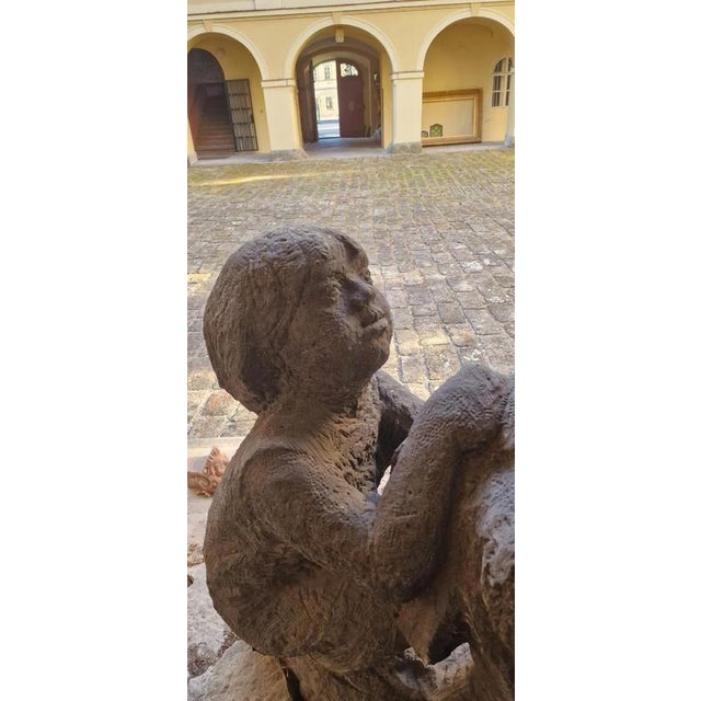Gray Liberec Artist, Mother with Child, 1930s, Sandstone For Sale - Image 8 of 18