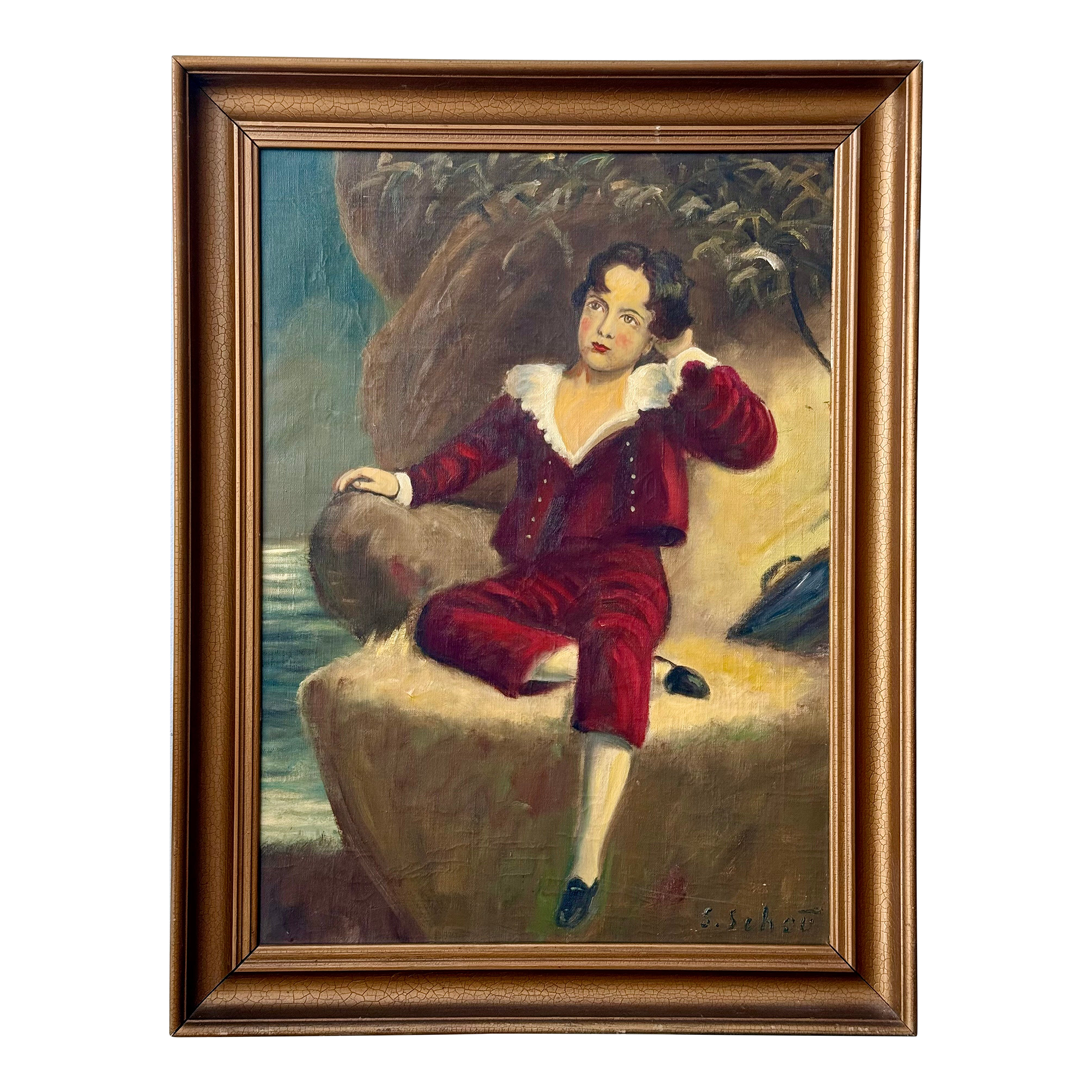 Vintage Oil Painting Portrait 