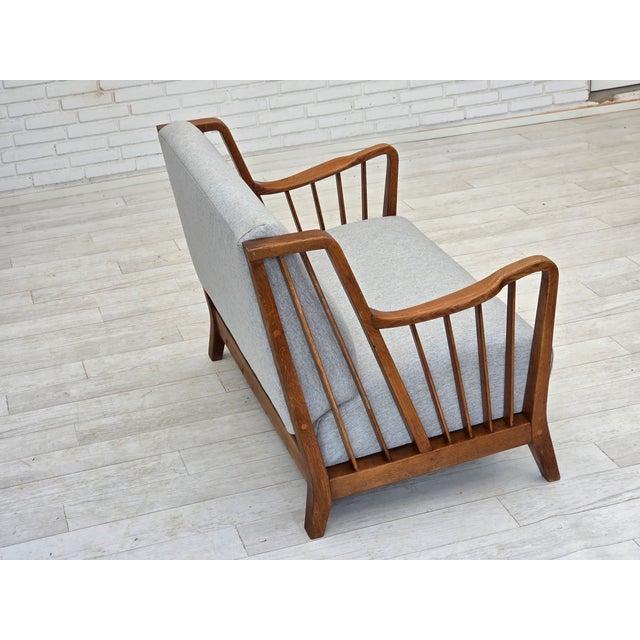 Vintage Scandinavian Two-Seater Sofa in Oak, 1950s For Sale - Image 18 of 18