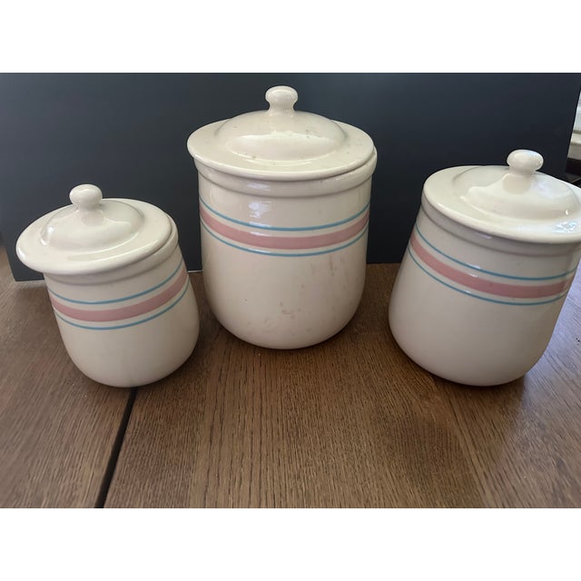 Original Vintage McCoy canister set. 3 pieces. Large, medium and small. Hard to find these days, so grab it while you can!...