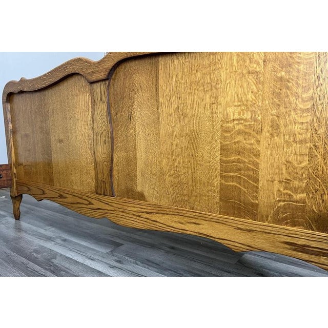 Vintage French Louis XVI Double Bed Frame in Oak For Sale - Image 11 of 12