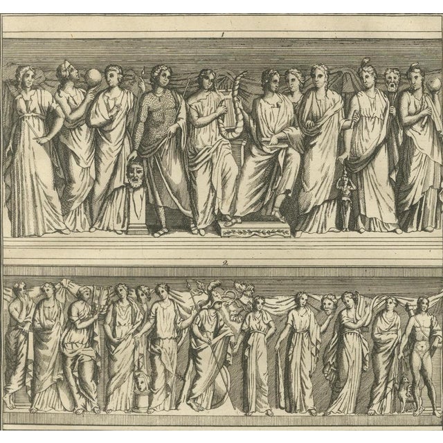 Early 18th Century Montfaucon, Large Classical Relief with Female Figures, 1721, Engraving For Sale - Image 5 of 11