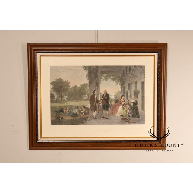 High Quality American Made “The Home Of George Washington” Colored Engraving After Thomas Oldham Barlow. Depicts A...