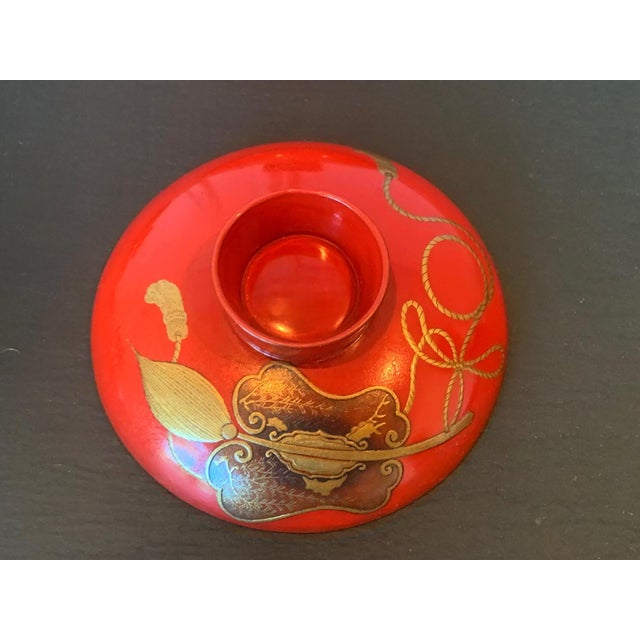 Gold Four Japanese Lacquered Sake Cups Meiji Period For Sale - Image 8 of 8