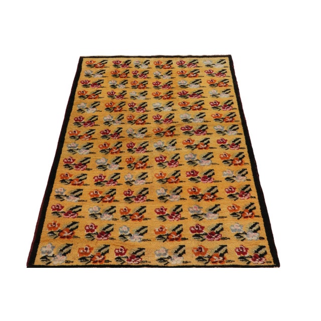 A 5x7 vintage rug in mid-century Deco style, from a bold Turkish designer commemorated in Rug & Kilim’s Mid-Century Pasha...