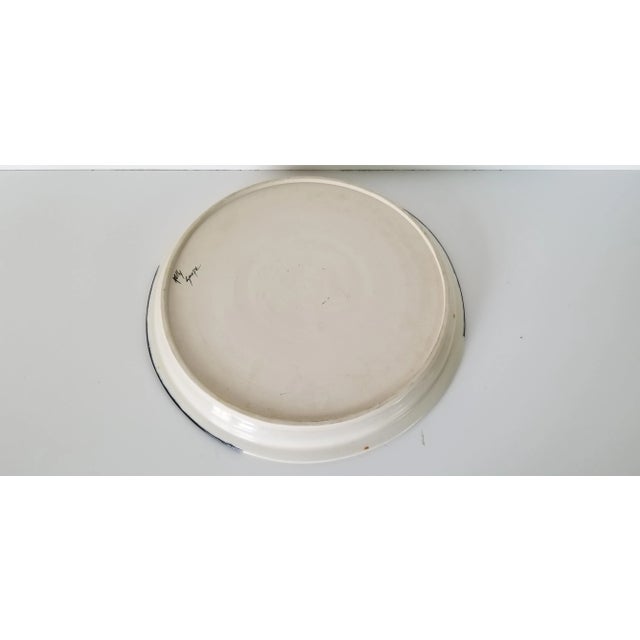1980s Kelly Swope Postmodern-Style Hand-Painted Decorative Pottery Plate For Sale - Image 9 of 10