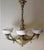 Art Nouveau Cornucopia Chandelier in Alabaster and Brass, in Good conditions. Designed 1920 to 1949 European Plug (up to...