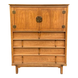 Late 20th Century Vintage Thomasville Highboy Chest of Drawers For Sale