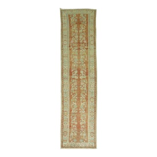 Antique Orange Turkish Floral Runner - 2'4" x 11'2" For Sale