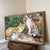 Vintage 1970s Acrylic Cat Painting ~ Framed and Signed Jjay For Sale - Image 11 of 12