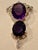 Huge Two Oval Shape Amethyst Pendant Necklace/ Pin & Diamonds 14 Kt Yellow Gold For Sale - Image 4 of 18