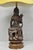 Chinoiserie Vintage Buddhist Kuan Yin Brown Ceramic Sculpture Figure Table Lamp W/ Shade For Sale - Image 3 of 18
