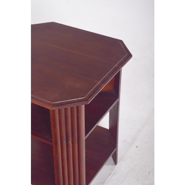 Brown Art Deco Octagonal Side Table in Wood, 1920s For Sale - Image 8 of 11