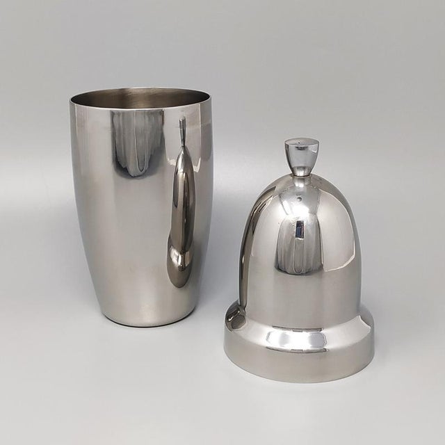 Mid-Century Modern Vintage German Cocktail Shaker in Stainless Steel by Jo Laubner, 1970s For Sale - Image 3 of 7