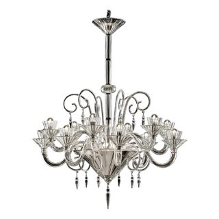 Majestic Imperial Murano Glass Rigadin Chandelier in Crystal Clear by Simoeng for Simoeng For Sale