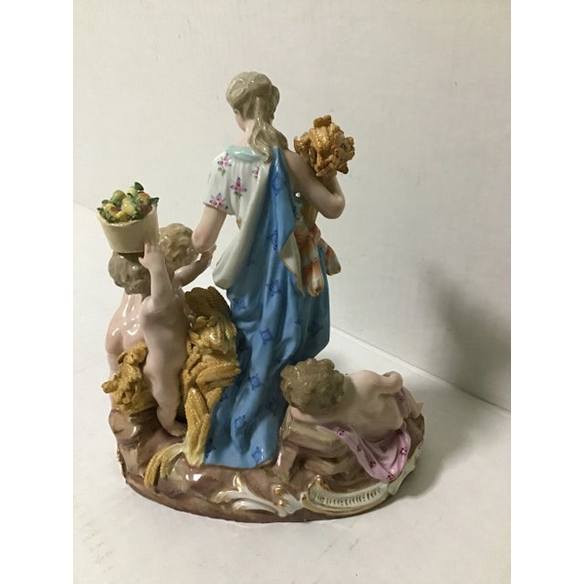 Meissen Porcelain Late 19th Century Meissen Porcelain Figurine Roman Goddess Cherub Allegory of Agriculture For Sale - Image 4 of 13