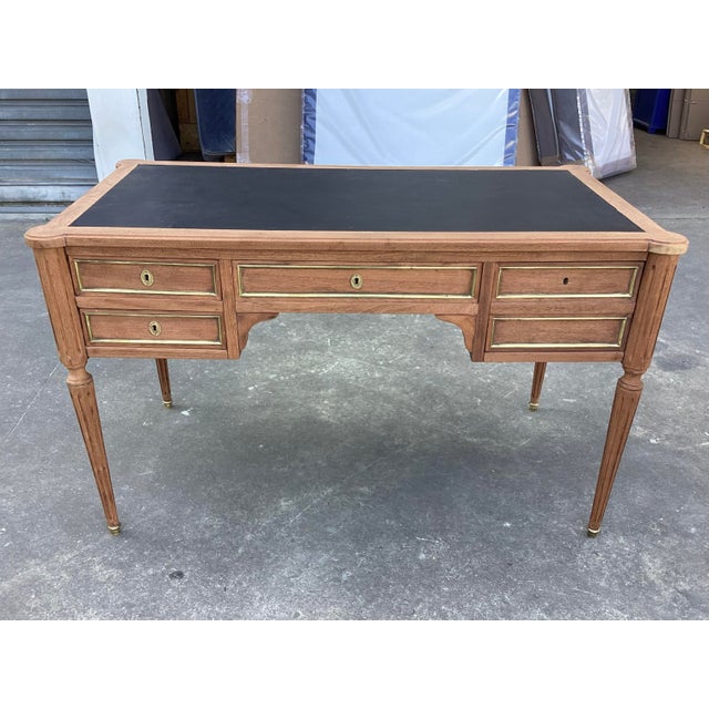 French Louis XVI Style Mahogany Desk Stripped & Sanded For Sale - Image 4 of 12