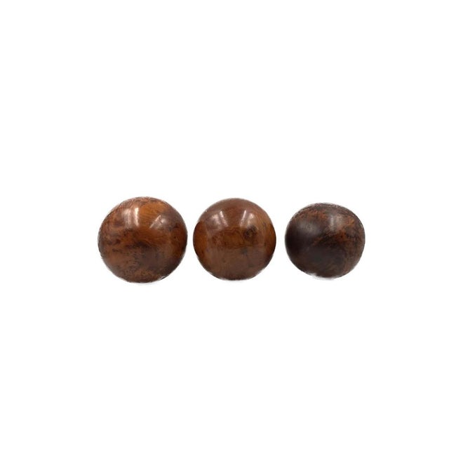 Wooden Spherical Sculptures, France, 1960s, Set of 3 For Sale - Image 17 of 18