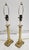 Late 20th Century Pair Late 20th Century Column Form Art Deco Style Brass Candlestick Table Lamps For Sale - Image 5 of 10