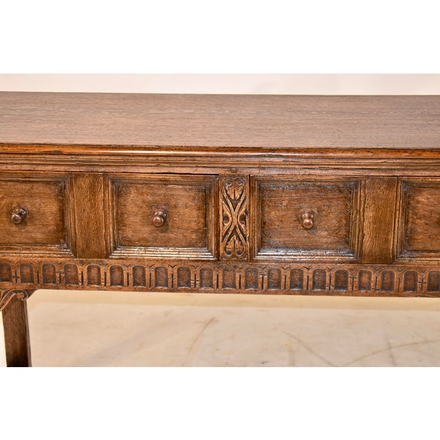 Wood Period Edwardian English Oak Sideboard, C. 1900 For Sale - Image 7 of 8