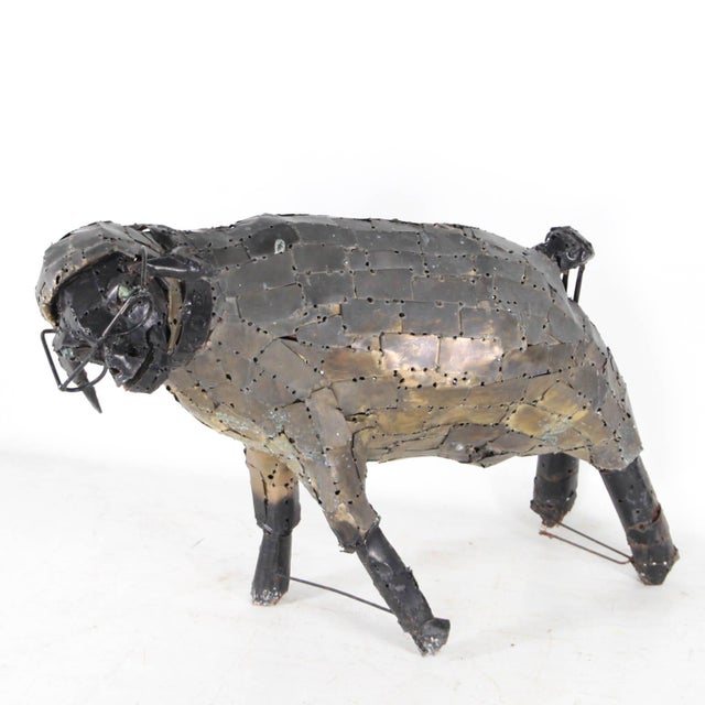 François Melin, Sheep Sculpture, 1970s, Brass For Sale - Image 6 of 14