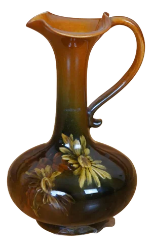 Antique Rookwood 1891 Olga Reed Floral Iris Glaze Faience Ewer Pitcher