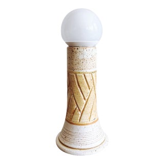 Vintage Mid-Century Signed Pottery Lamp For Sale