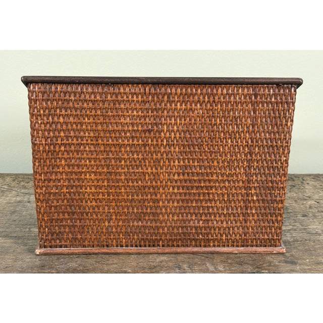 Woven Rattan Desk Organizer / Letter Holder With Tiered Compartments For Sale In Providence - Image 6 of 7