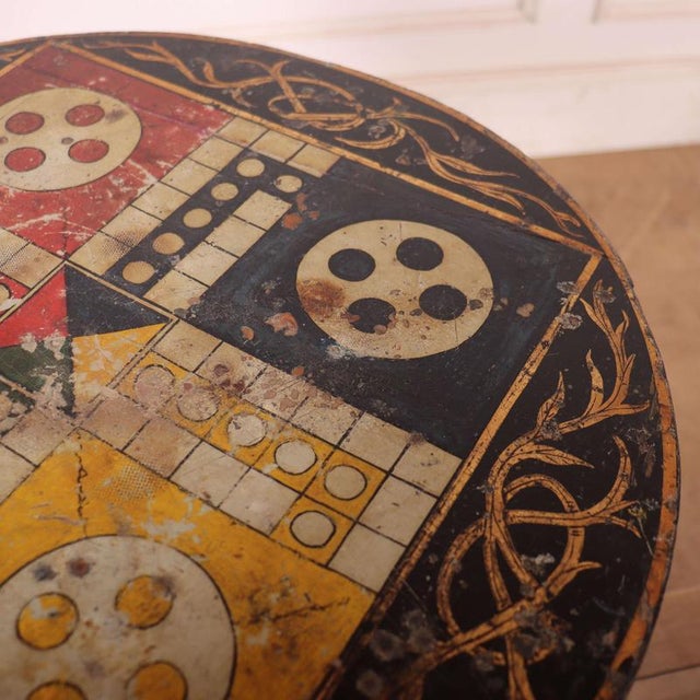 Wood Antique English Painted Ludo Table, 1890s For Sale - Image 7 of 9