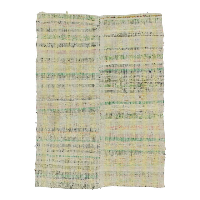 Vintage Modern Turkish Rag Rug - 4′7″ × 6′2″ For Sale