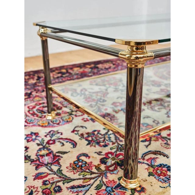 Coffee Table in Clear Glass and Metal For Sale - Image 4 of 11