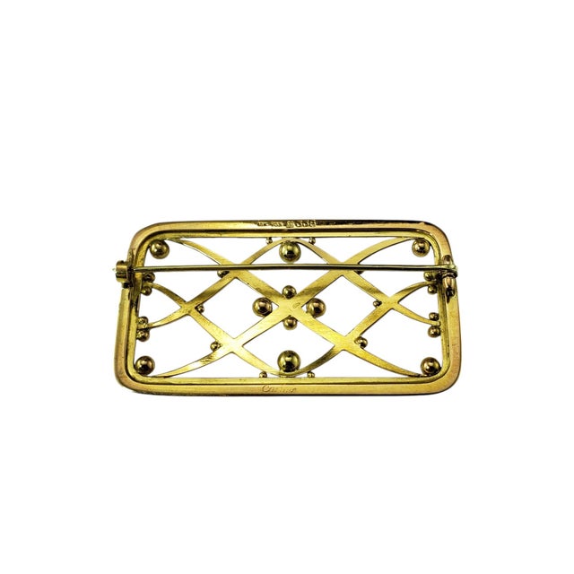 Georg Jensen Mid 20th Century Georg Jensen 18 Karat Yellow Gold Brooch/Pin For Sale - Image 4 of 6