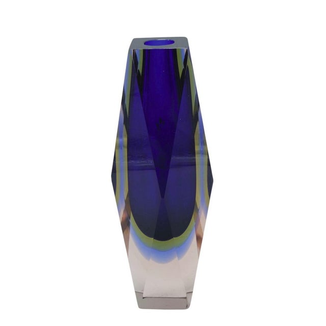 Faceted Sommerso Murano Glass Vase by Flavio Poli for Mandruzzato, Italy, 1960 For Sale - Image 8 of 8