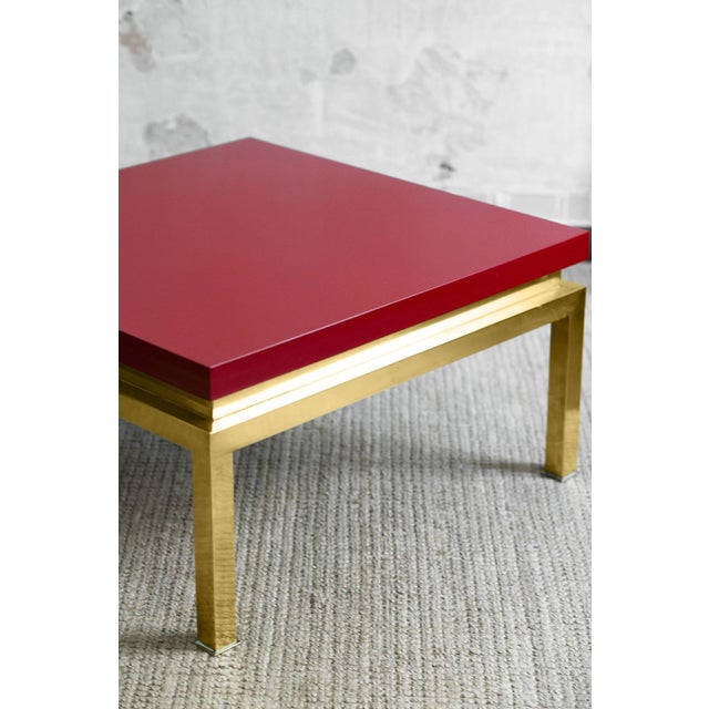 Coffee Table with Brass Structure for Tommaso Barbi, Italy, 1980s, in Very Good conditions. Designed 1980 to 1989 This...