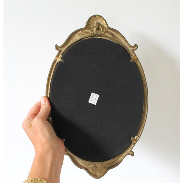 Vintage Oval Brass Federal-Style Wall Mirror W/ Eagle Motif For Sale - Image 9 of 9