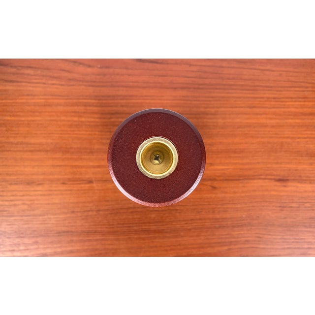 Postmodern Postmodern Metal Wood Candleholder, 1980s For Sale - Image 3 of 12