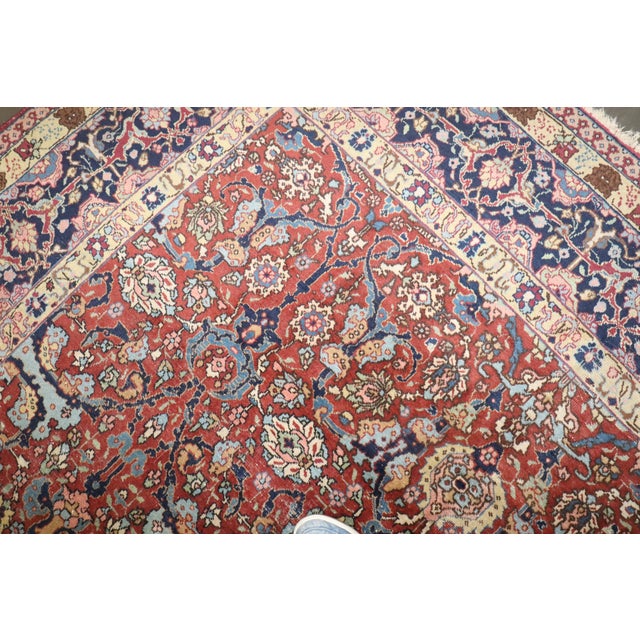 Antique Zabihi Collection Red Persian Tabriz Rug For Sale - Image 9 of 9