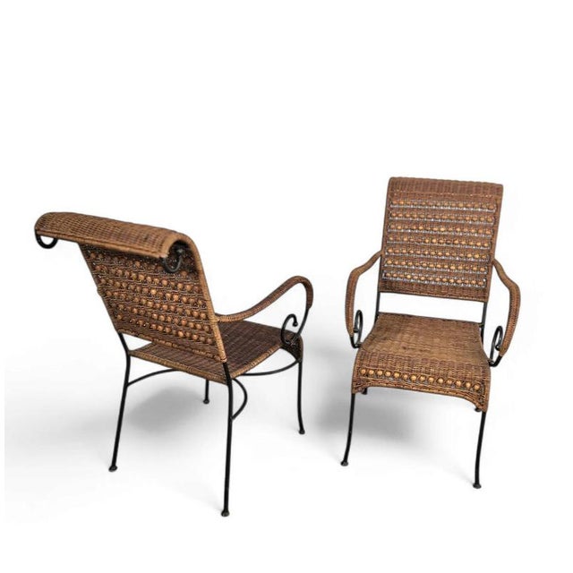 Wrought Iron and Rattan Armchairs, 1970s, Set of 2 For Sale - Image 15 of 15