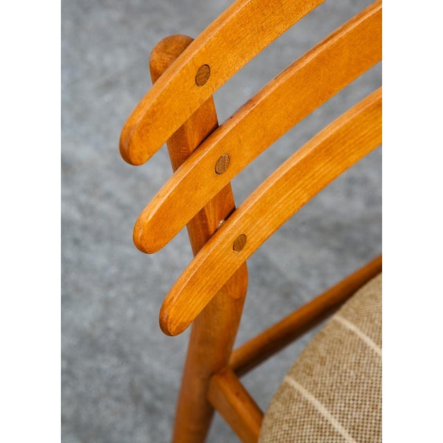 Mid Century Danish Modern Dining Chairs Pair Poul Volther Ladder Back Beech Two For Sale - Image 10 of 12