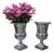 Pair of Large Pedestal Urn Lamps Polished Aluminum Made in India For Sale
