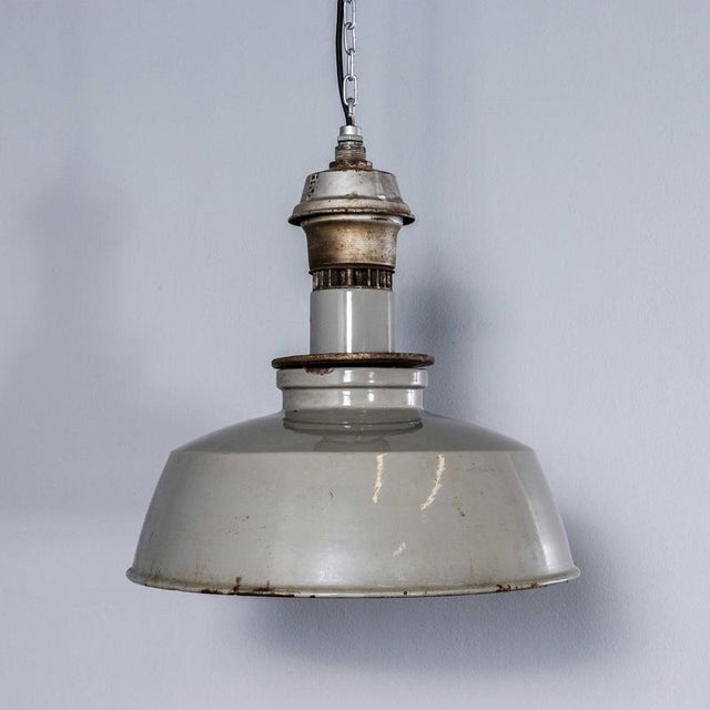1950s Large Grey Hanging Vented Light from Maxlume, 1950s For Sale - Image 5 of 10