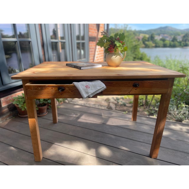 Brown Antique Table in Fir, 1890s For Sale - Image 8 of 18