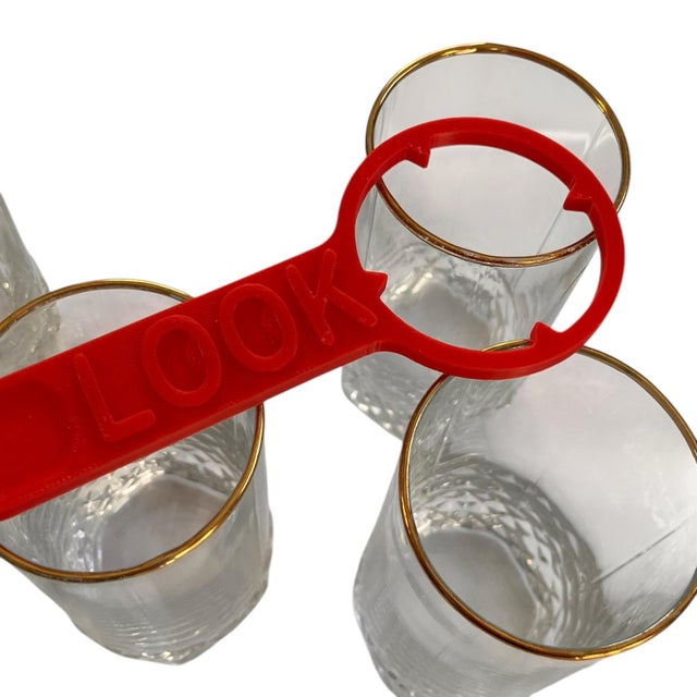 Vintage Crystal Tumbler Glasses Mid Century Hollywood Regency Glam - Set of 5 For Sale In Miami - Image 6 of 6