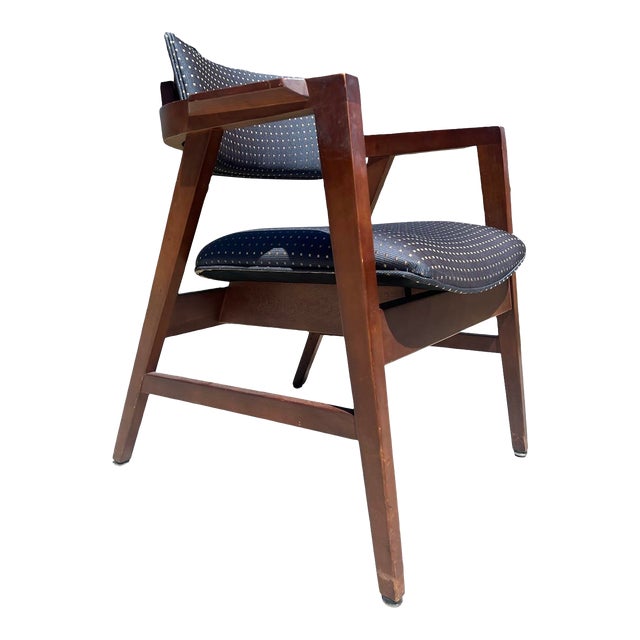 Vintage Mid Century Modern Gunlocke Dining Chairs 9 Available Walnut Floating Back Office For Sale