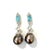 Bochic “Orient” Blue Appetite, Pearls & Topaz Earrings Set 18K Gold & Silver - a pair For Sale - Image 4 of 5