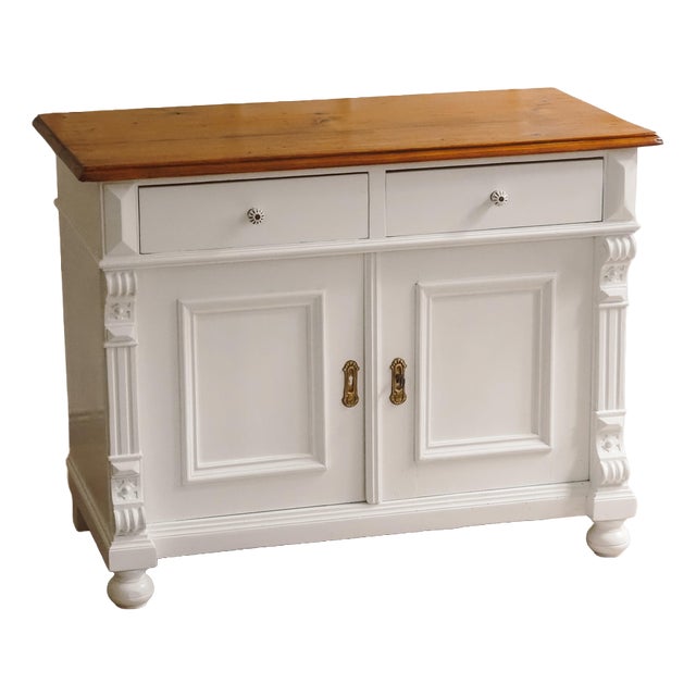 Gründerzeit White Chest of Drawers with Doors For Sale